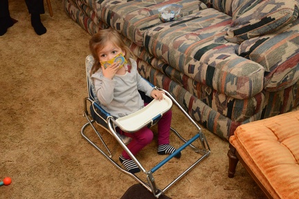 Greta in the old baby chair1